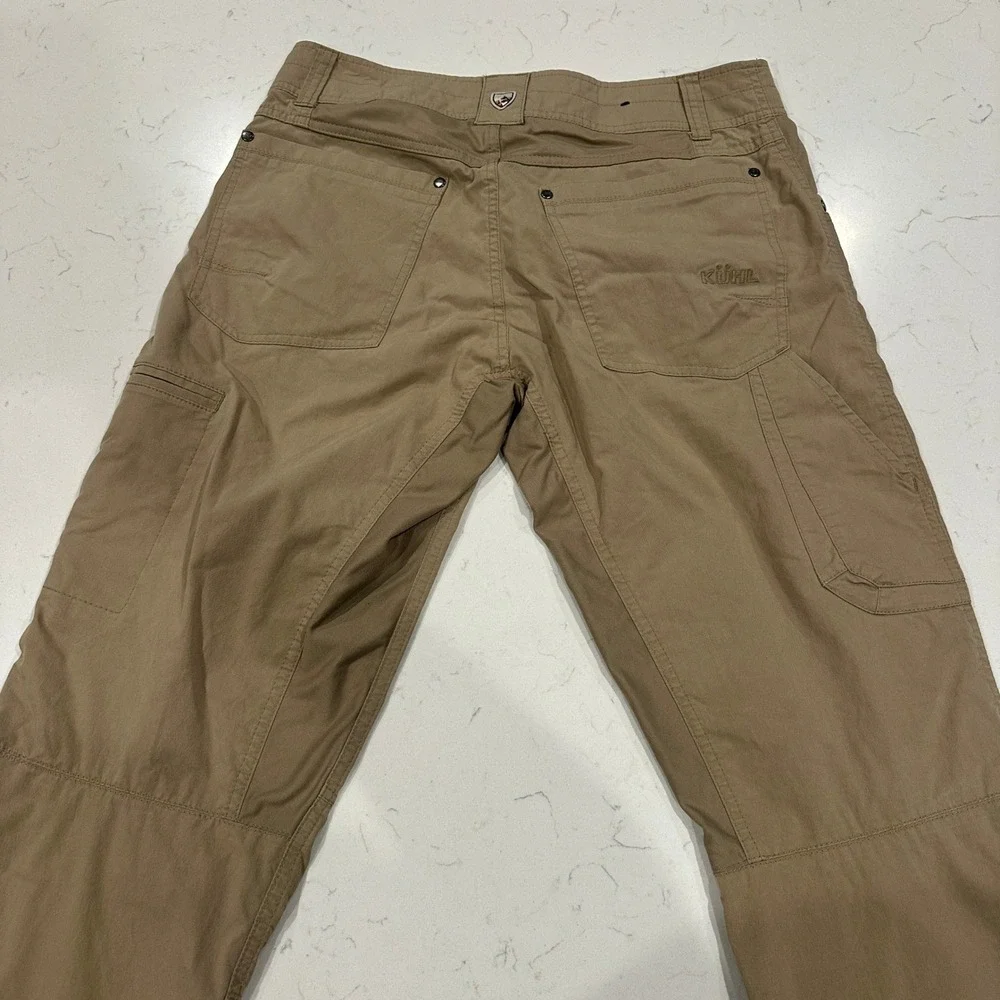 Kuhl Radikl Mens Khaki Tan Hybrid Hiking Work Pants 30x32 Stretch 7 Pocket